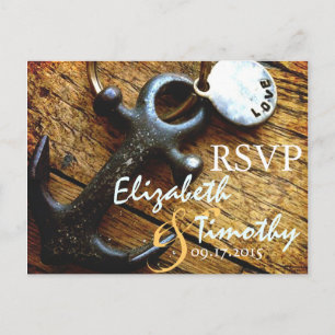 Ancre de l'amour carte postale RSVP