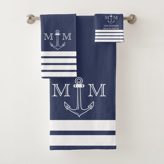 Ancre de marine nautique monogramme de nom de bain (En situation)