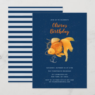 Ancre de poisson d'or roue Nautique Invitation