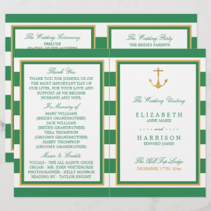 Ancre d'or nautique, programme de mariage vert mer