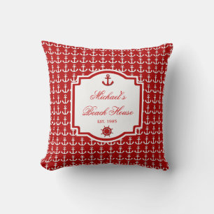 Ancre du navire Coussin nautique rouge