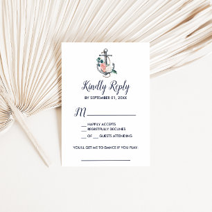 Ancre florale   Demande de chanson été carte RSVP