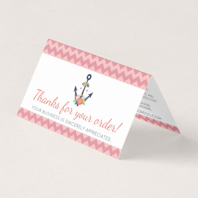 Ancre florale Foi nautique Carte de remerciements  (Front)
