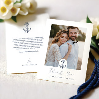 Ancre Marine marine et Merci photo blanc