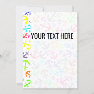 Ancre maritime Faire-part Motif coloré