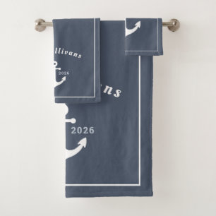 Ancre moderne de la côte de denim bleu et blanc mo