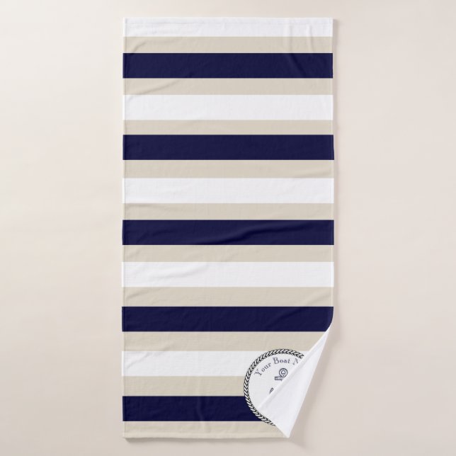 Ancre nautique Bleu Bleu Bleu Blancs (Serviette de bain)