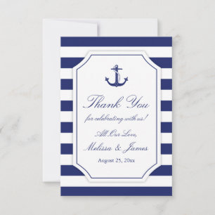 Ancre nautique Bleu Mariage Merci