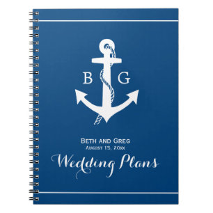 Ancre nautique Carnet Wedding planner Monogramme