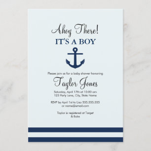 Ancre nautique de la Marine Invitation Baby shower