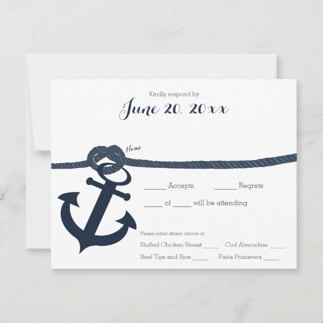 Ancre nautique et réponse de corde foncée (Devant)