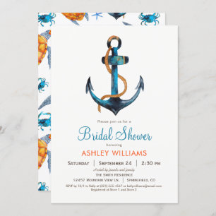 Ancre Nautique Invitation de douche nuptiale