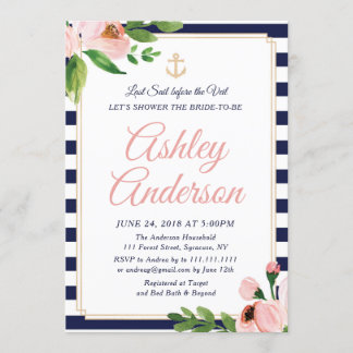 Ancre Nautique Invitation de douche nuptiale
