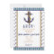 Ancre nautique Invitation rayée bleue et blanche