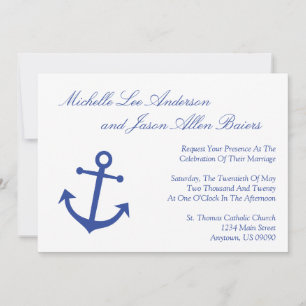 Ancre nautique - Invitations de mariage (Marine)