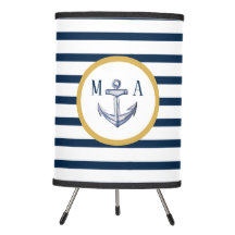 Ancre nautique Monogramme bleu marine