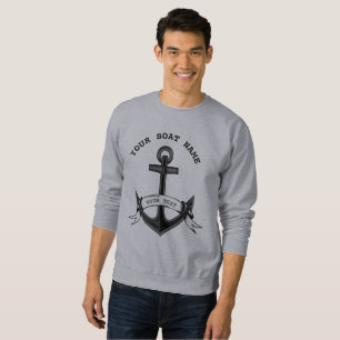 Ancre Nautique Noir Gris Mens Sweatshirt