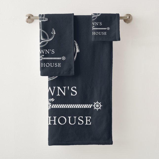 Ancre nautique Nom de famille Plage ou Lake House (En situation)