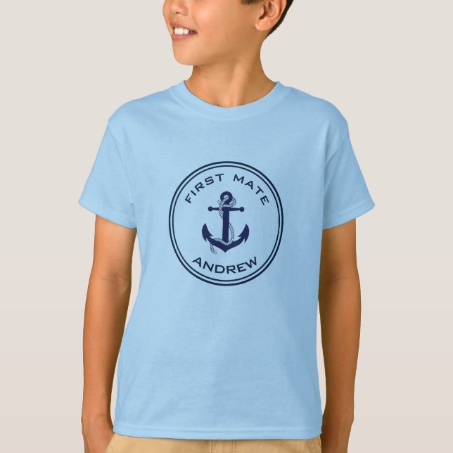Ancre nautique - Nom de l'enfant T-Shirt - Premier (Devant)