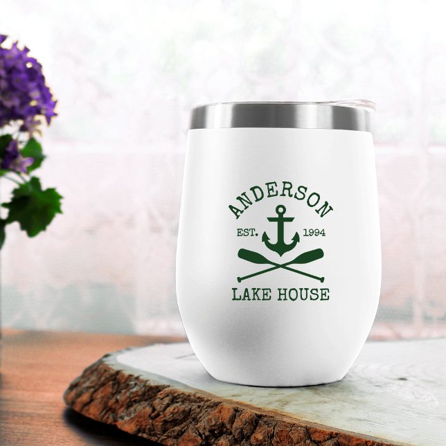 Ancre nautique Oars Family Lake House Green (Customize to change text style or color.)