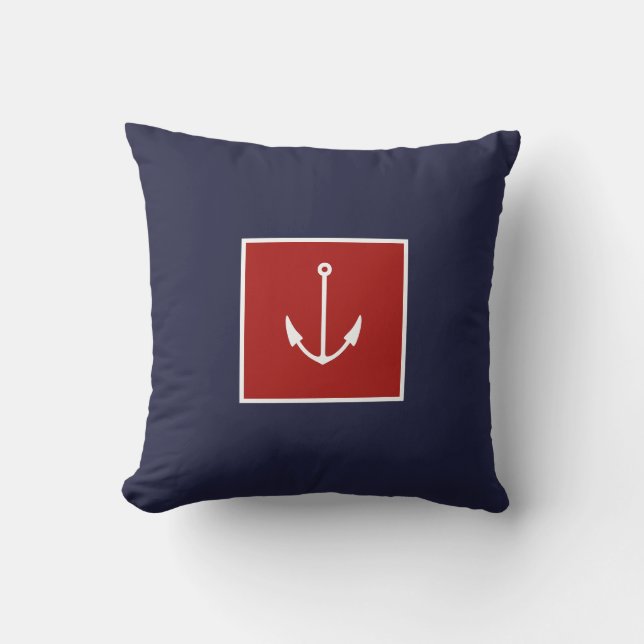 Ancre nautique Oreillers à lancer rouge de la mari (Recto)