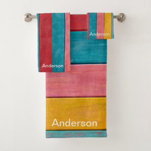 Ancre nautique personnalisée Plage colorée Bois ru