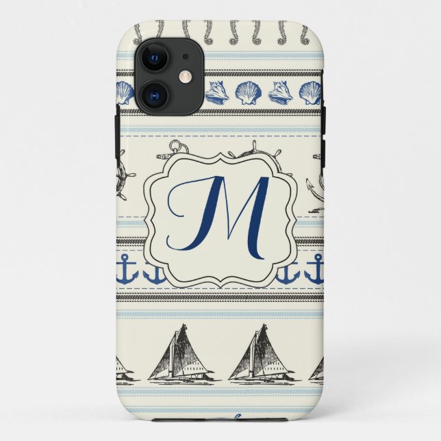 Ancre nautique Rop Monogramme IPHONE 5 Coque (Dos)