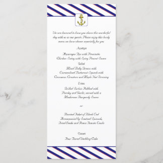 Ancre nautique sur Blue Stripe Mariage Menu