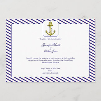 Ancre nautique sur le faire-part de mariage de
