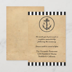 Ancre nautique vintage - Invitation de réception