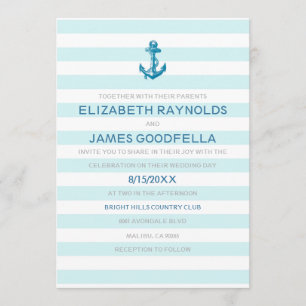Ancre officielle Invitations de mariage nautique