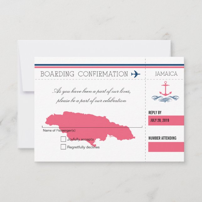 Ancre RSVP Jamaica Boarding Pass (Devant)