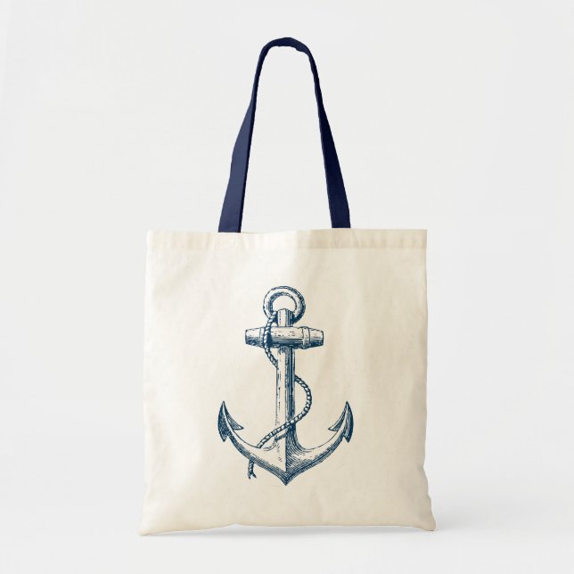 Ancre Sac fourre-tout nautique Cadeau Marine Bleu  (Devant)