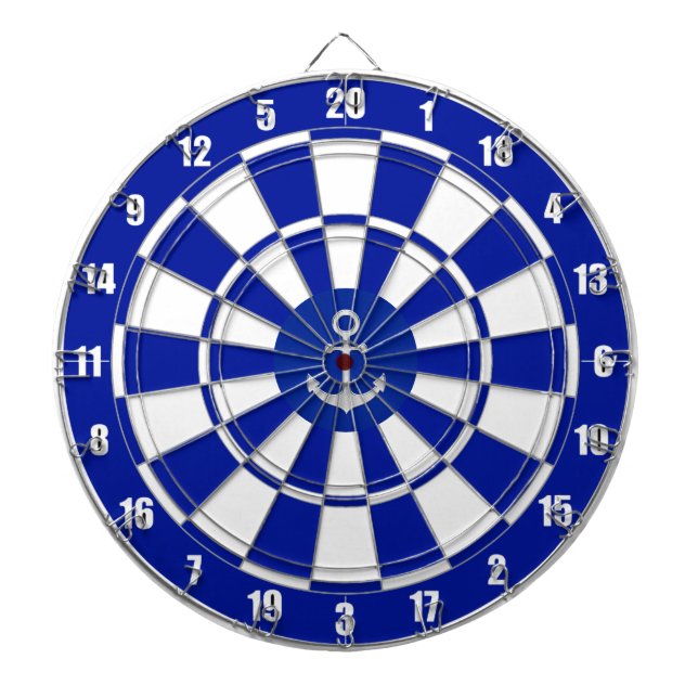 Ancre sur cible de fléchettes bleu marine et blanc (Devant)
