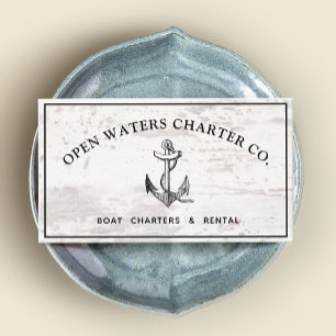 Ancre Vintage rustique Carte de visite en bois bla