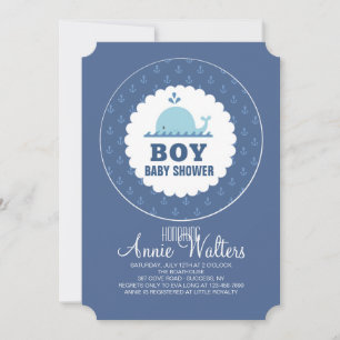 Ancres adorables Invitation Baby shower de garçon