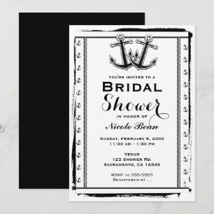 Ancres d'amour nautique Invitations de douche nupt