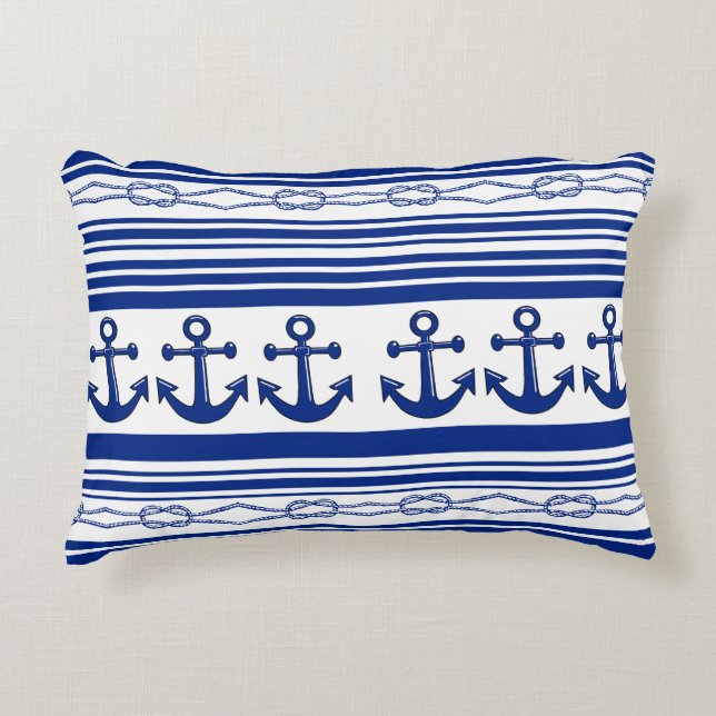 Ancres Nautiques Cordes Et Tirures Coussin Accent (Devant)
