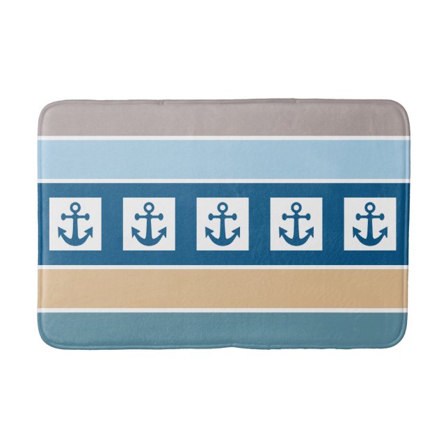 Ancres nautiques et tapis de bain (Devant)