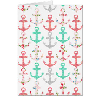 Ancres nautiques florales de parties scintillantes