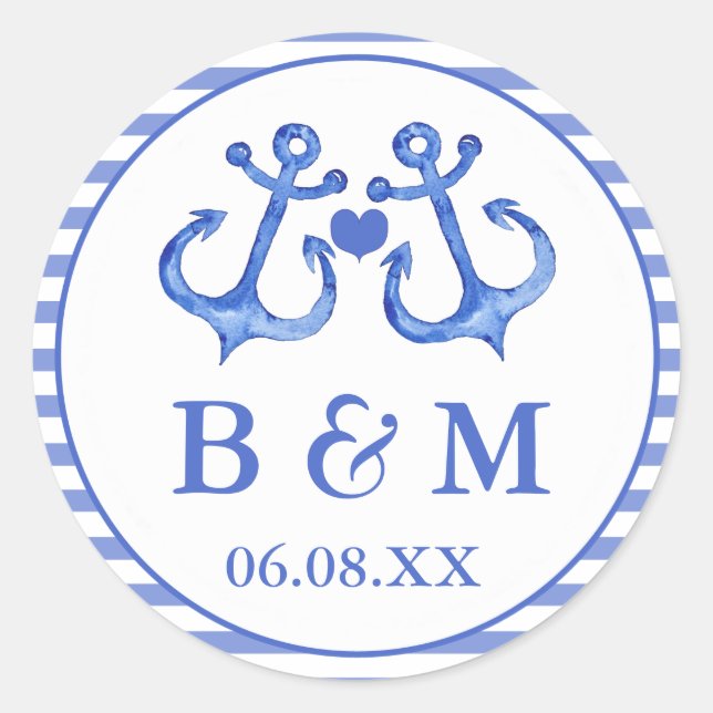 Ancres nautiques | Sticker Mariage Enveloppe Seal (Devant)