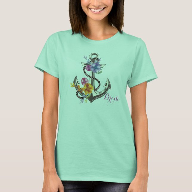 Ancrez avec le T-shirt de fleurs (Devant)