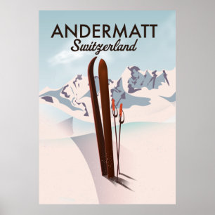 Andermatt Suisse affiche voyage.