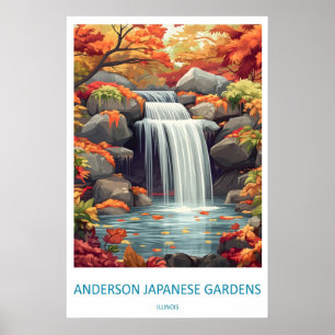Anderson Japanese Gardens Affiche de voyage vintag