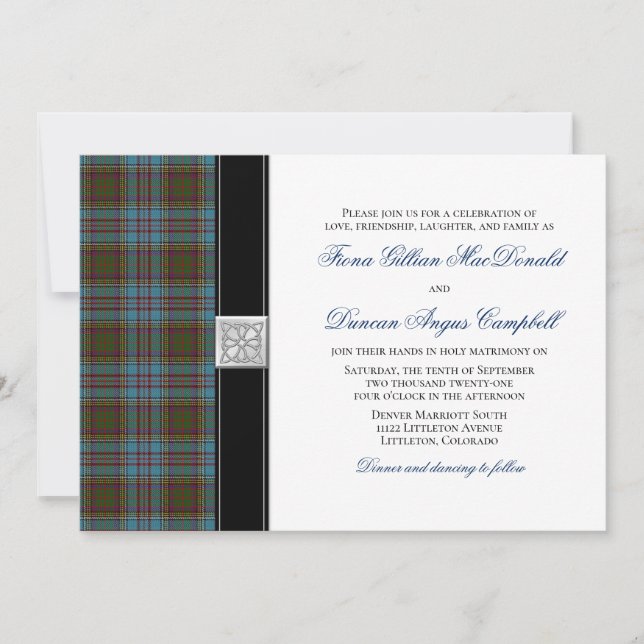 Anderson Tartan Faire-part de mariage (Devant)