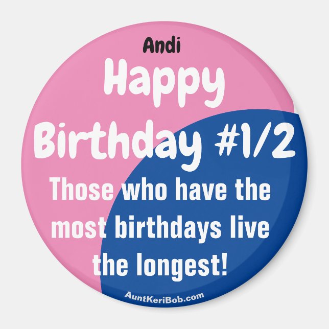 Andi Joyeux Anniversaire #1/2 Girl Magnet (Devant)