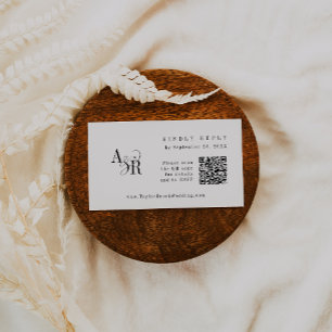 ANDREA QR Code Unique Moderne Mariage Cartes RSVP