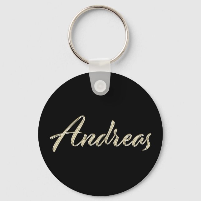 Andreas Name whitegold Button Porte-clés (Recto)