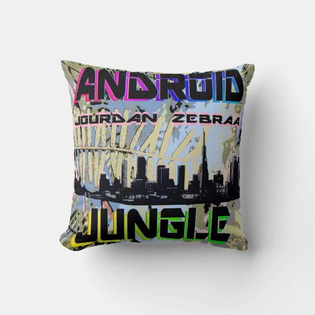 Android Jungle Famous MixTape Coussin 16" x 16 (Recto)