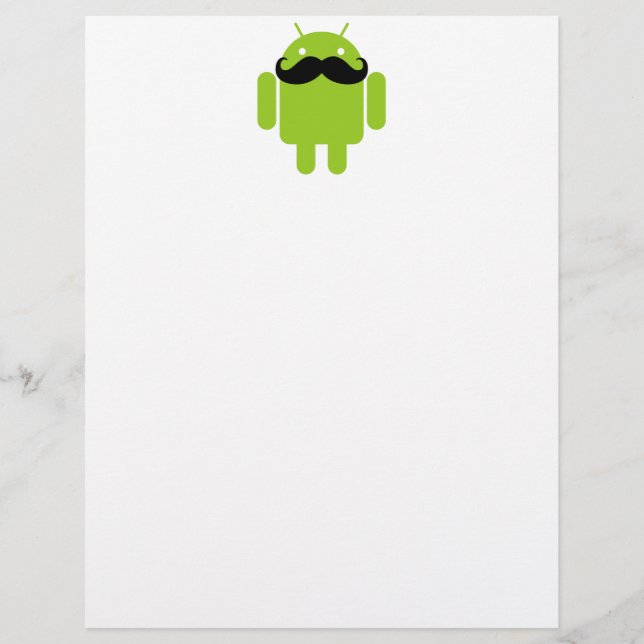 Android Robot Black Mustache Graphisme (Devant)